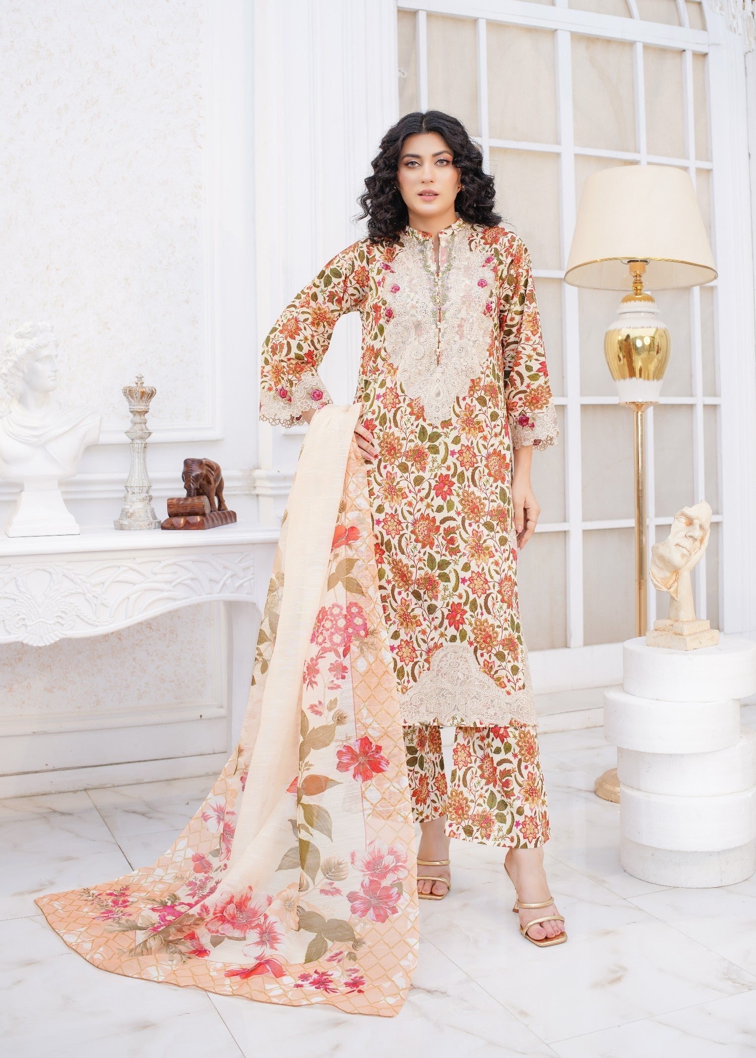 AATIQA Printed Pure Lawn Embroidered 20 Women 3pcs