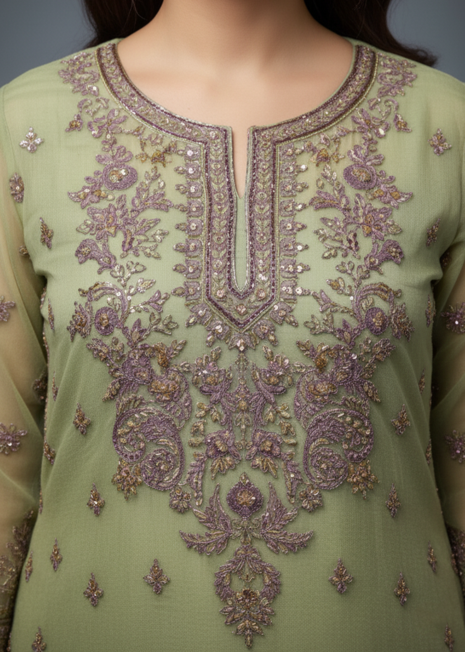 Diara Couture HOOR US 498 P. GREEN Women 3pcs