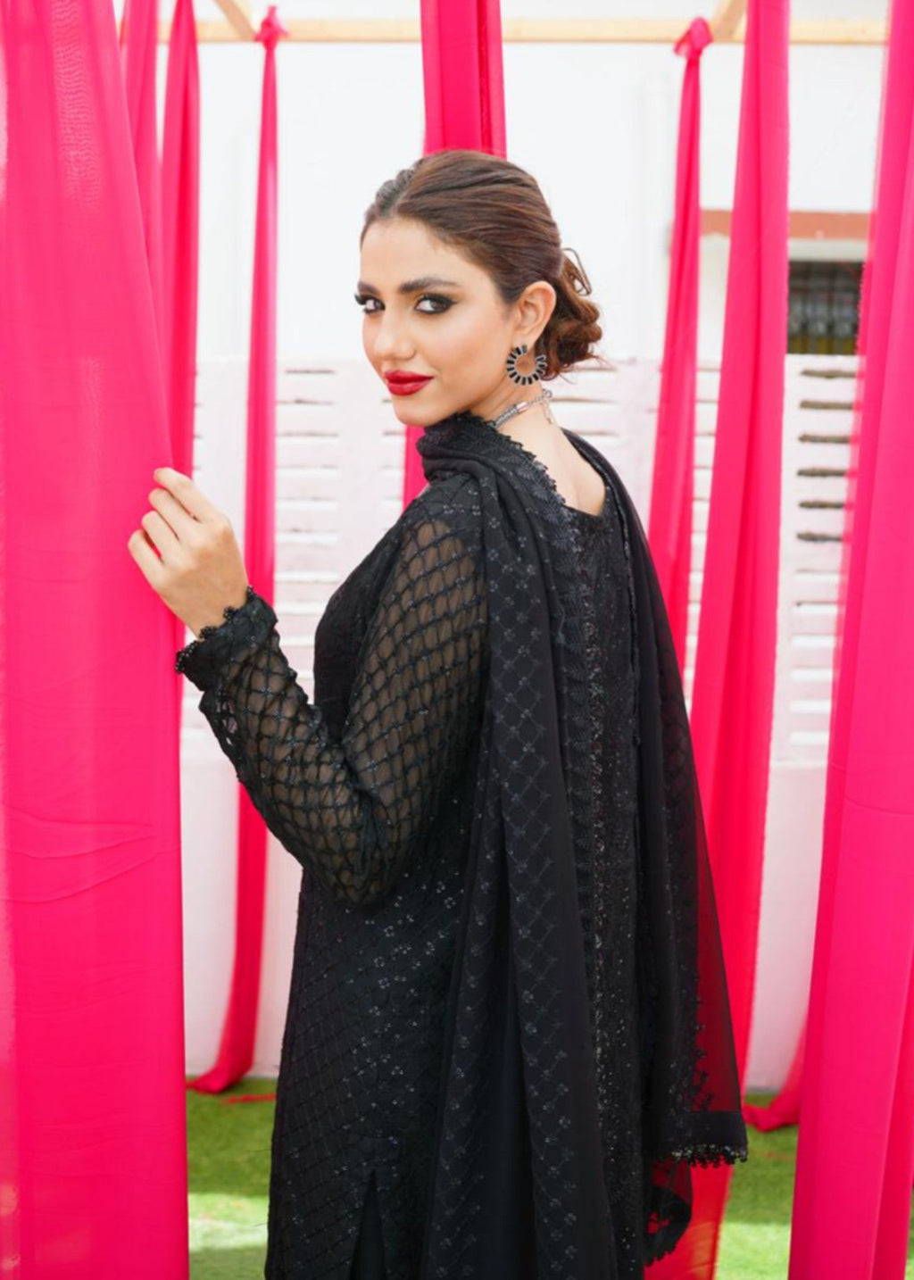 Zarratun. Black Embroidered Women 3pcs