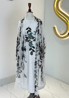 Symas Black Hand Painted Shirt and Dupatta Women 2pcs