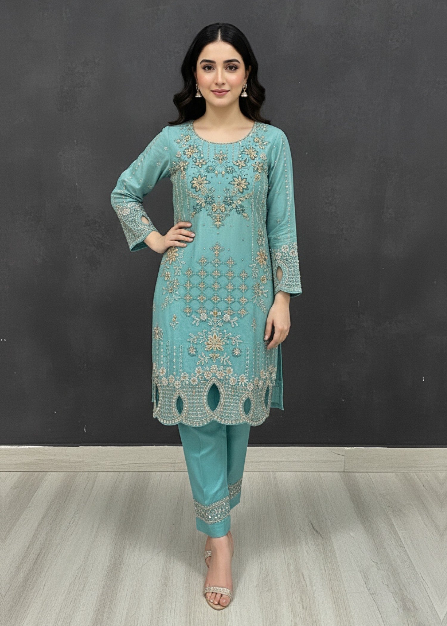 Diara Couture SUHANA US 587 AQUA Women 3pcs