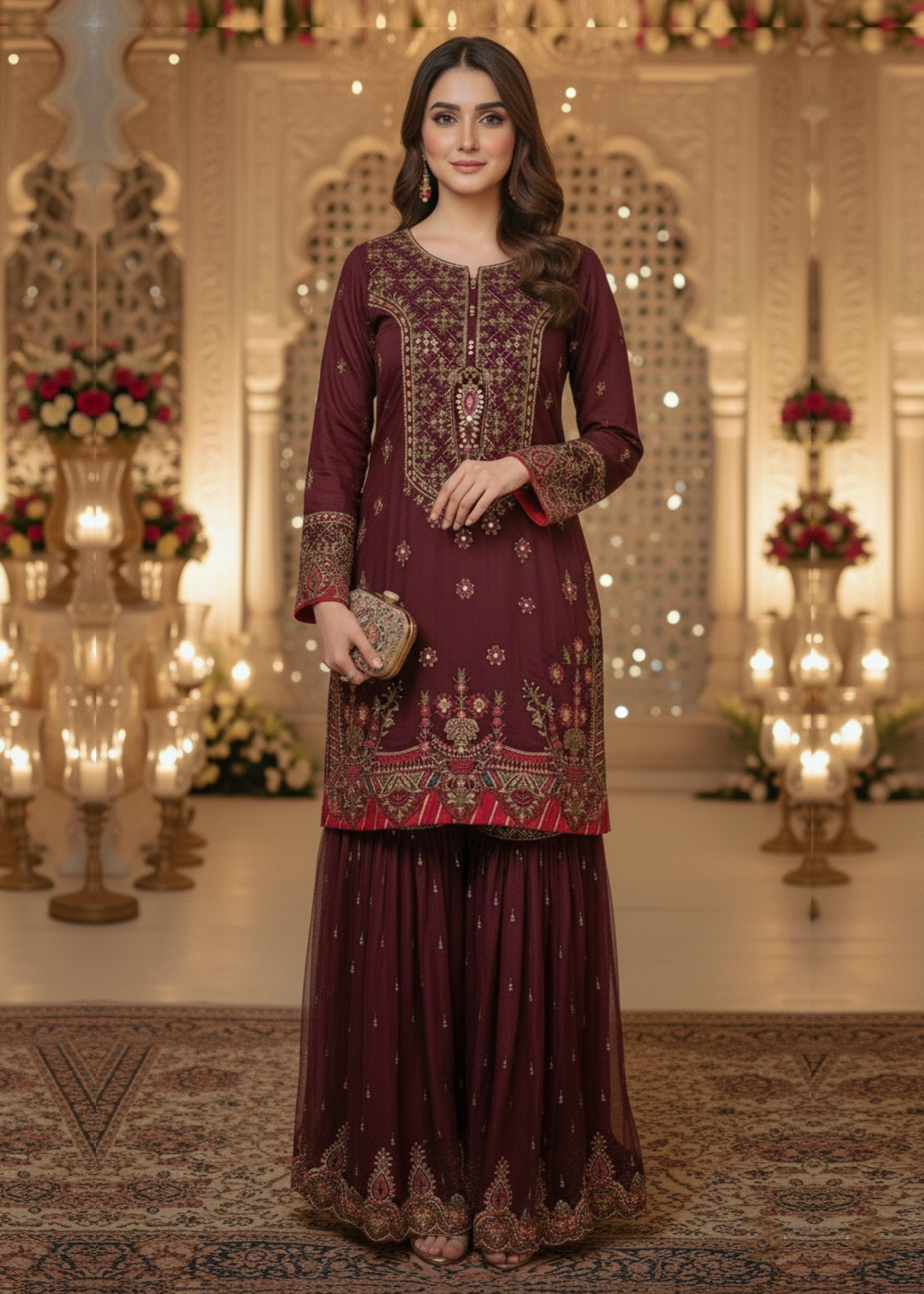 Diara Couture ZOYA US 603 BURGUNDY Women 3pcs