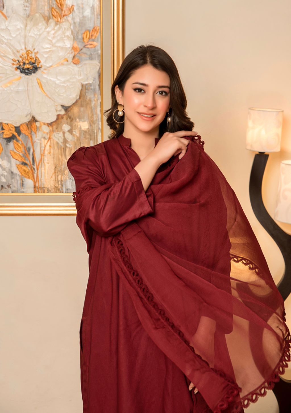 Yolo Pret Silk Viscose with Farshi Shalwar with Chiffon Dupatta JASHAN S25 0702 Women 3pcs