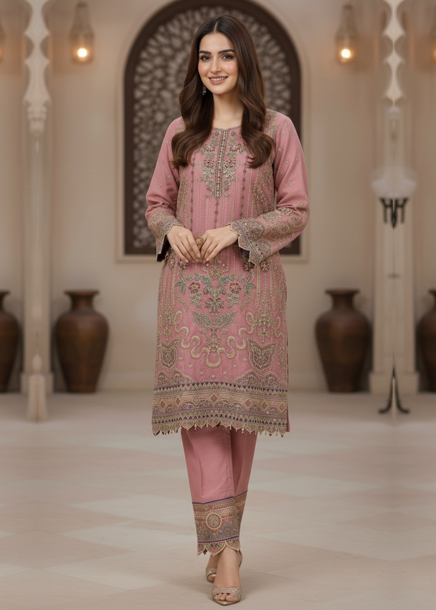 Diara Couture ROSHNI US 578 PINK Women 3pcs