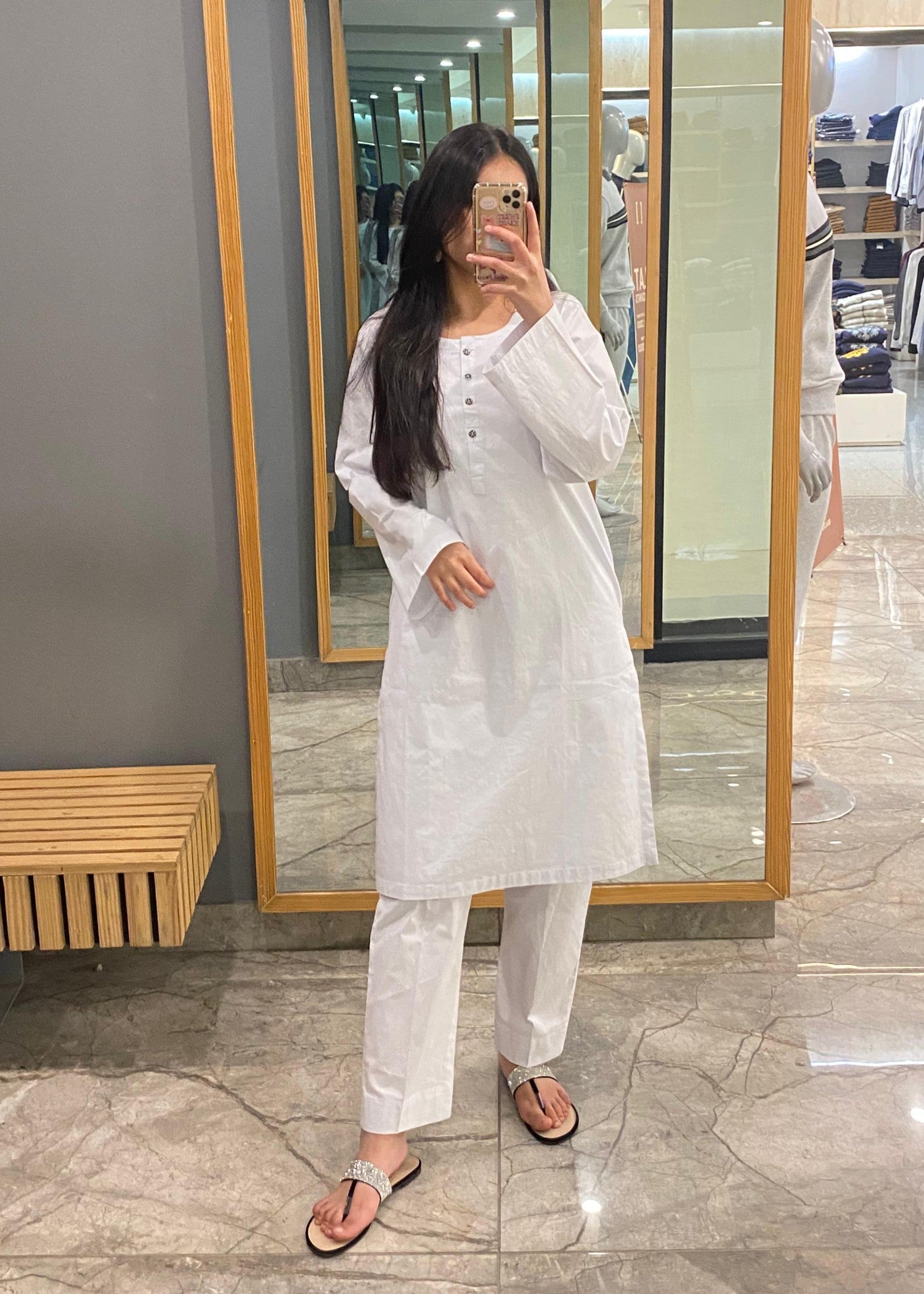 Namal Zara Ltd white Cotton Set Women 2pcs