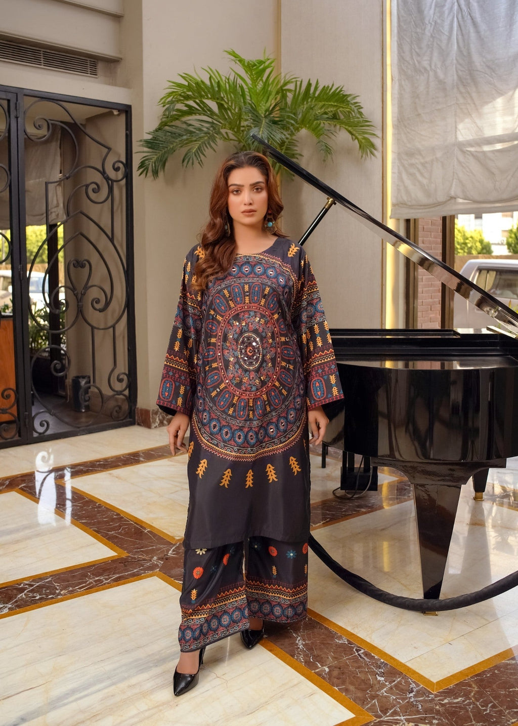 Libas Thread Khaadi Black Digital Women 2pcs