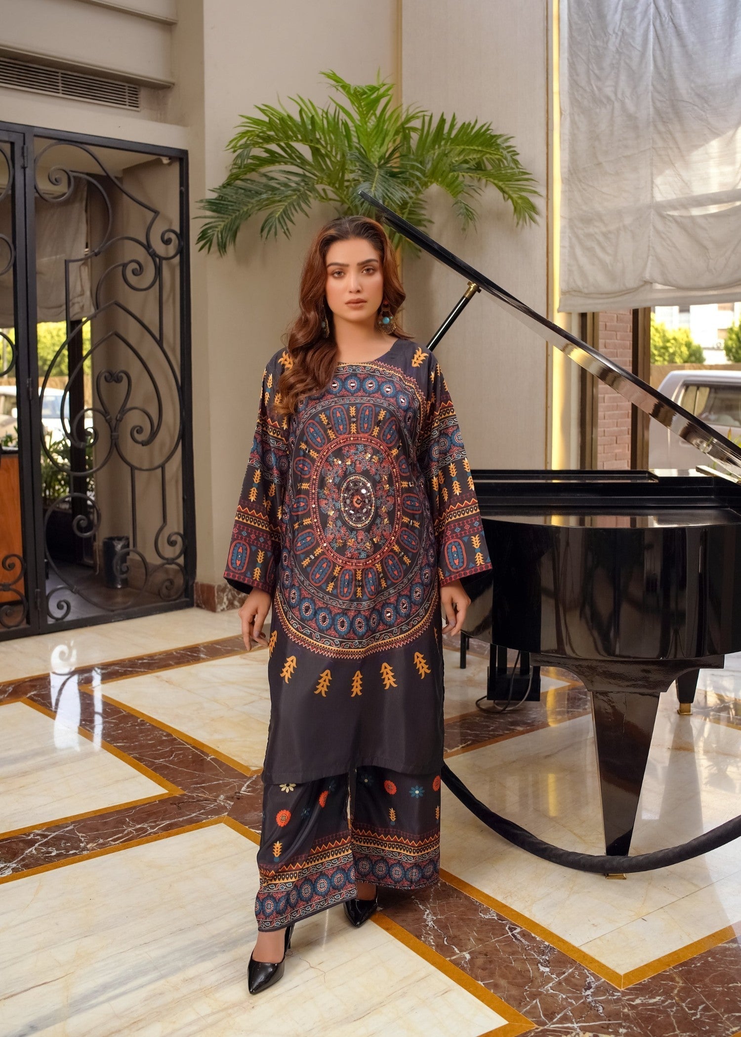 Libas Thread Khaadi Black Digital Women 2pcs
