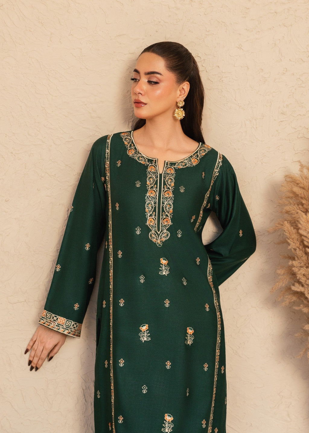 Tehzeeb Libas MULTI GREEN EMBROIDERED Women 2pcs