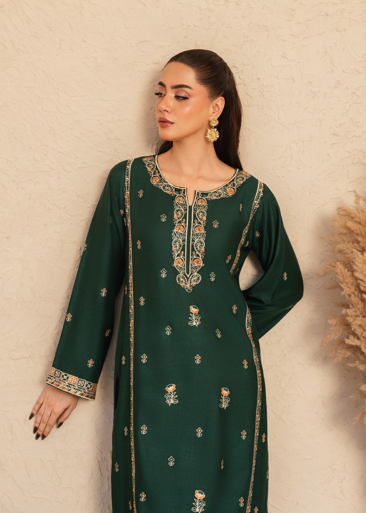 Tehzeeb Libas MULTI GREEN EMBROIDERED Women 2pcs
