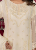 Four Season Boutique ZOBIA GHARARA CREAM Women 3pcs