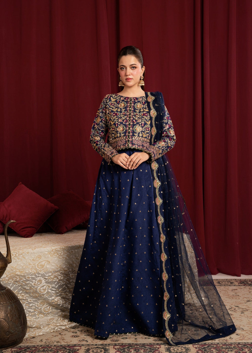 Qasim Anwer By Chandni Bridals SHIRIN (BLUE) Women 3pcs