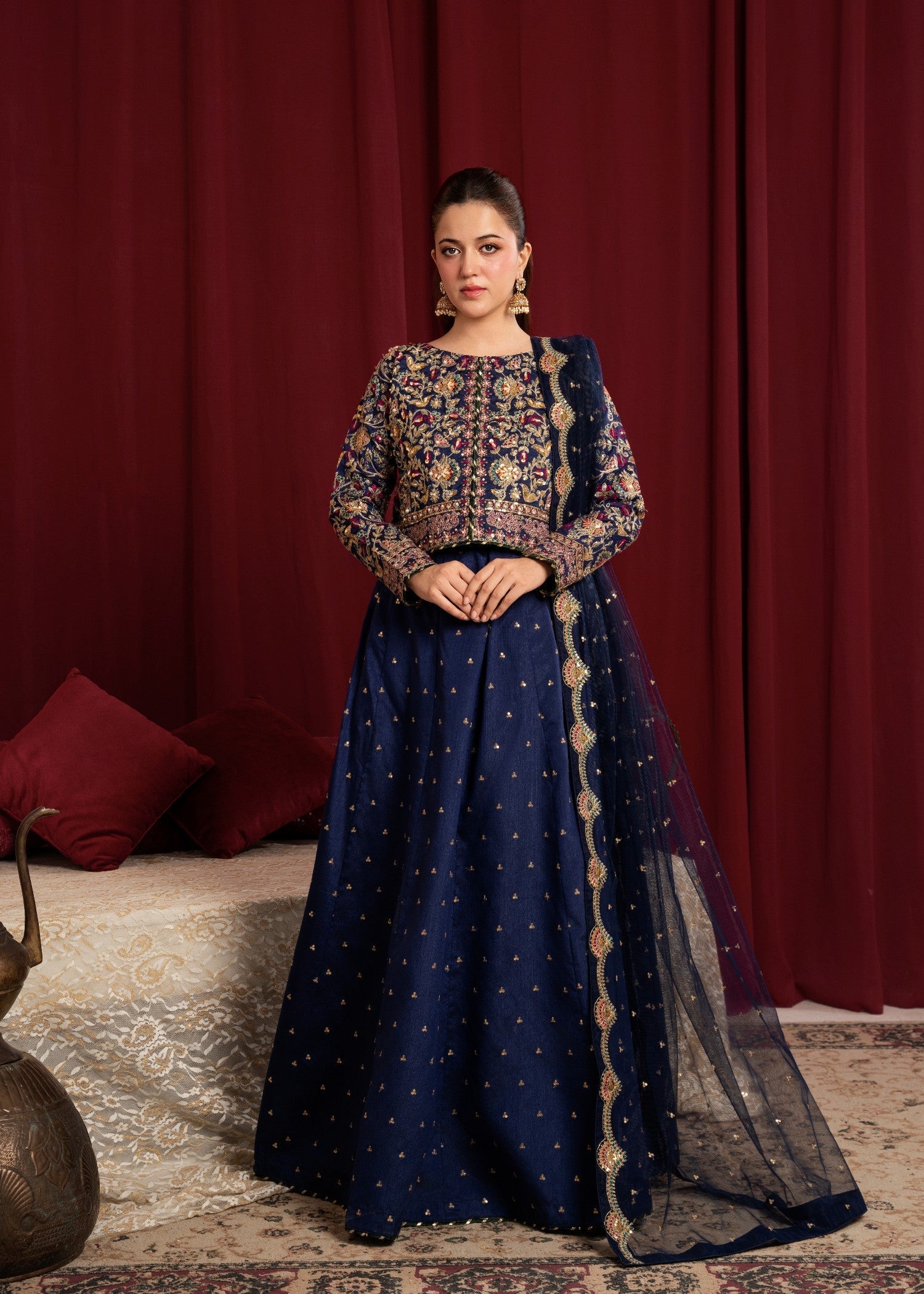 Qasim Anwer By Chandni Bridals SHIRIN (BLUE) Women 3pcs