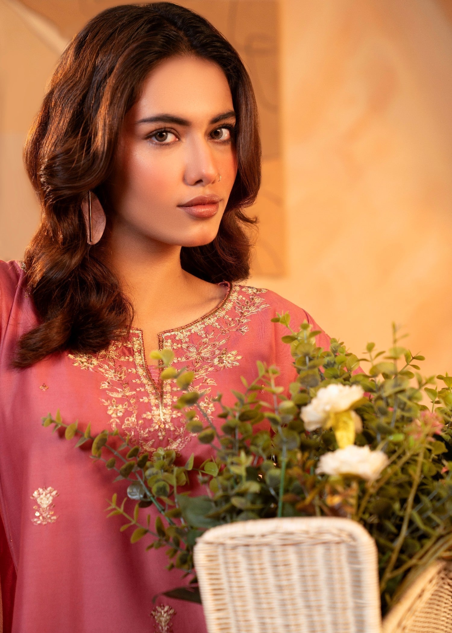 Shehroz Fashion PINK ORCHID LUXE EMBROIDERY SUIT Women 3pcs