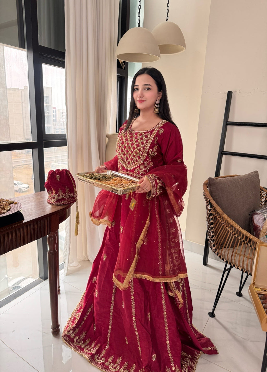 Suits By Sadia Maroon imaan maxi Women 4pcs