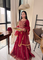 Suits By Sadia Maroon imaan maxi Women 4pcs