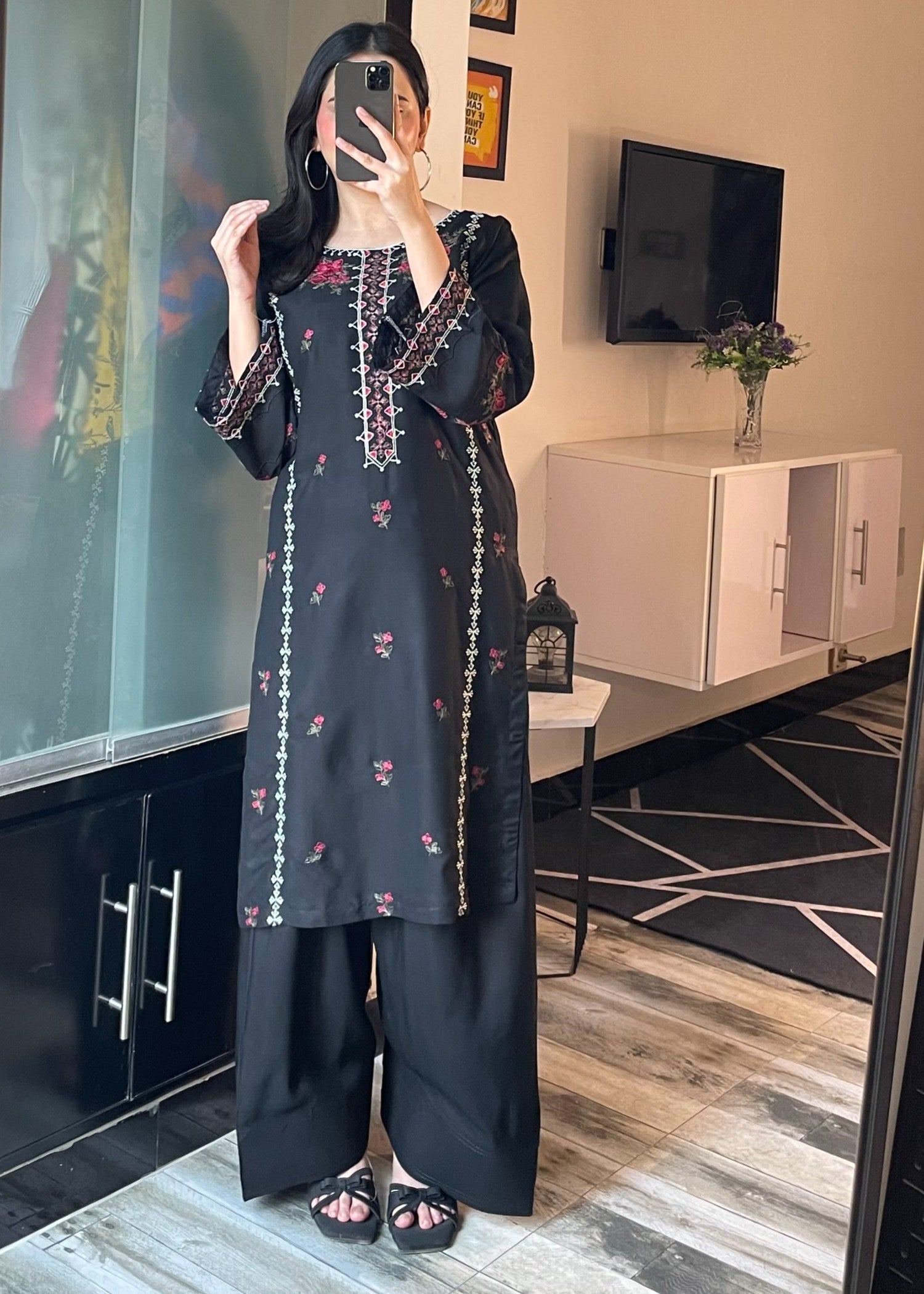 Tehzeeb Libas MULTI BLACK Women 2pcs