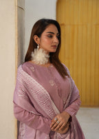 Designer Rack linen embraided soft mauve Women 3pcs