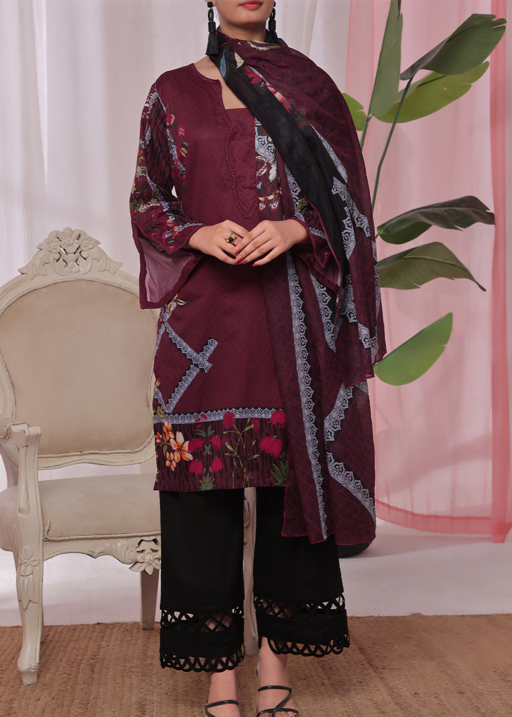 Aanchal Printed Lawn Suit Gulzar Women 3pcs