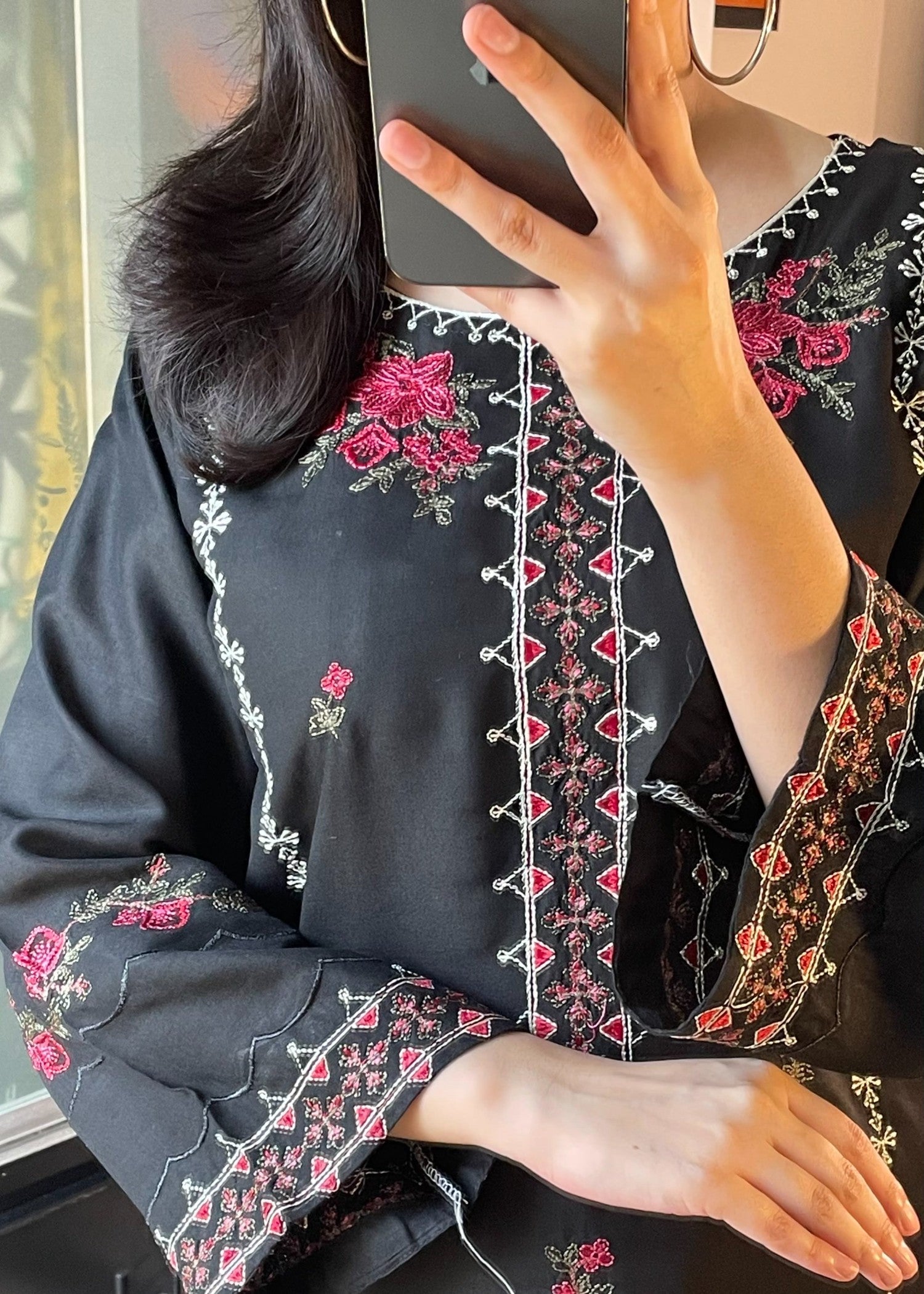 Tehzeeb Libas MULTI BLACK Women 2pcs