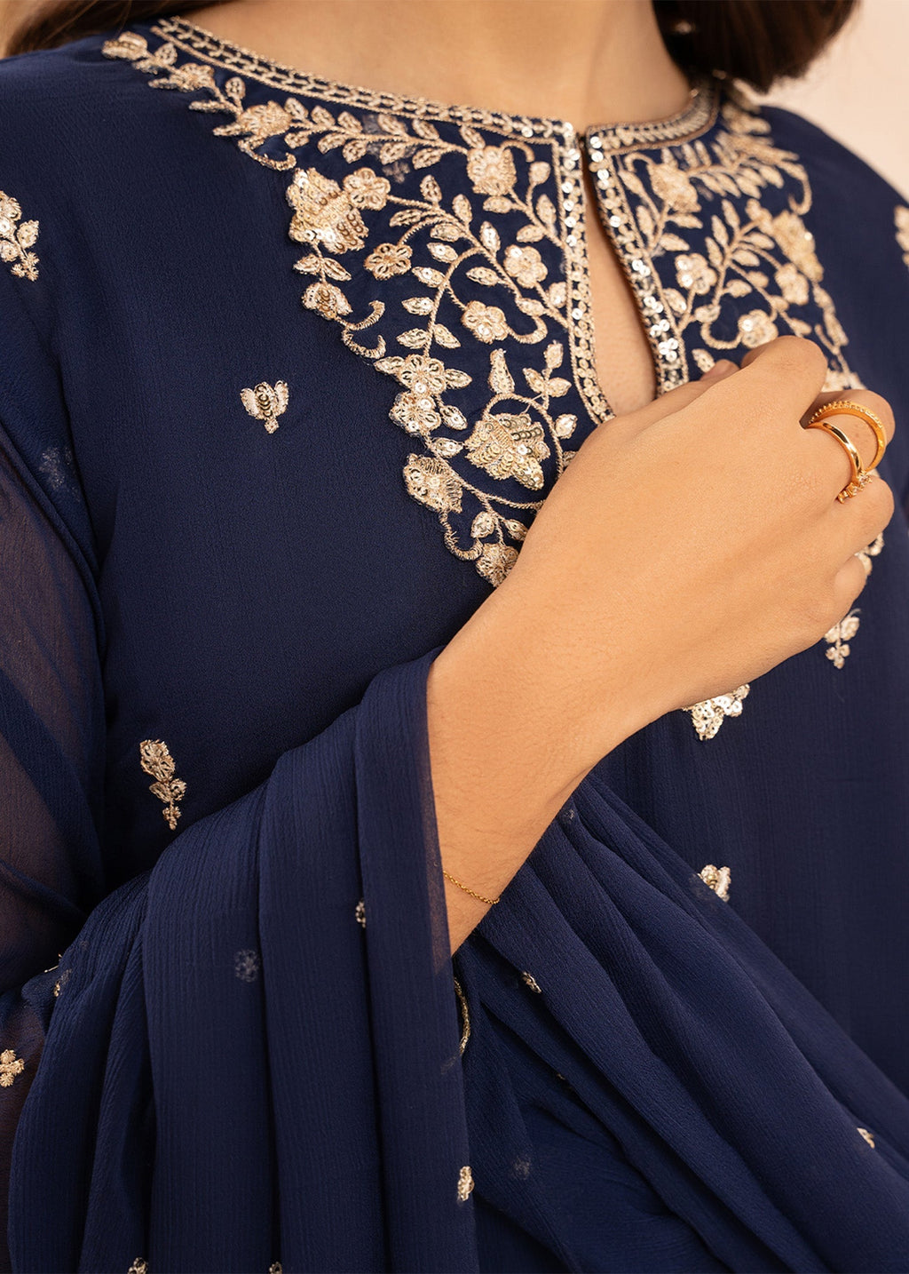 Agha Jaan Insia Blue Women 3pcs