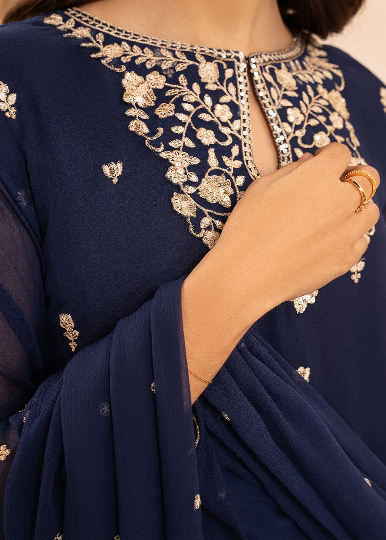 Agha Jaan Insia Blue Women 3pcs
