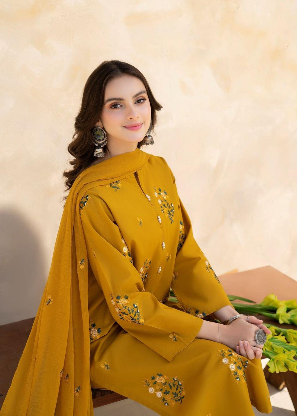 Rosyribbons Mustard Hill Stitched Women 3pcs