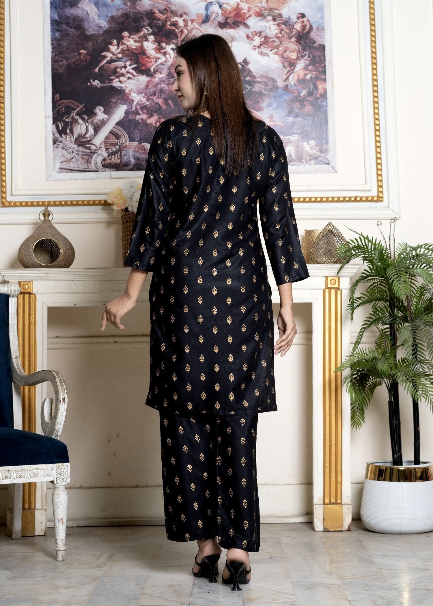 Hamna Kalim MOTIF BLACK Women 2pcs