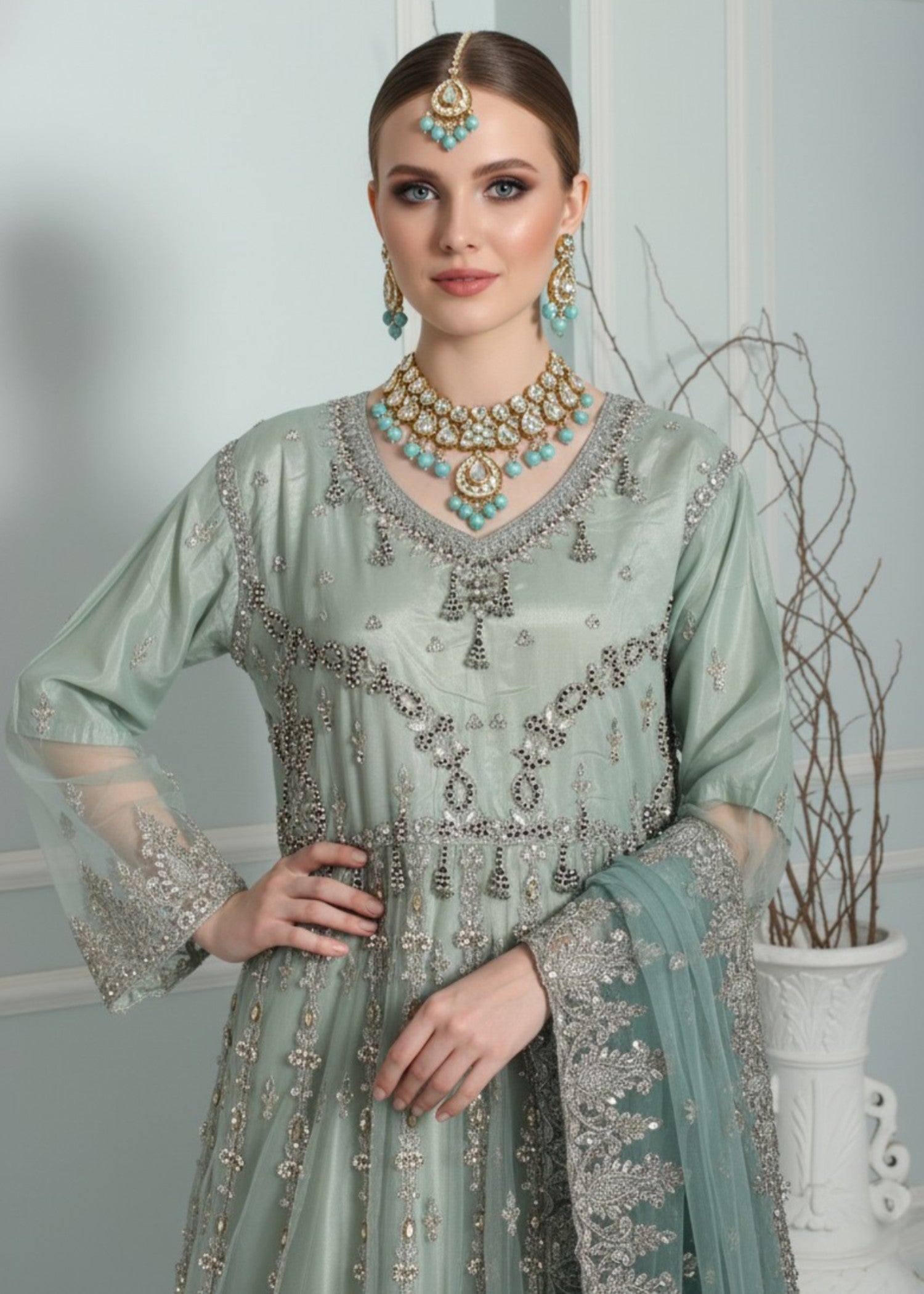 Insiya By Saira Jawad Bridal Maxi Green 216 Women 2pcs