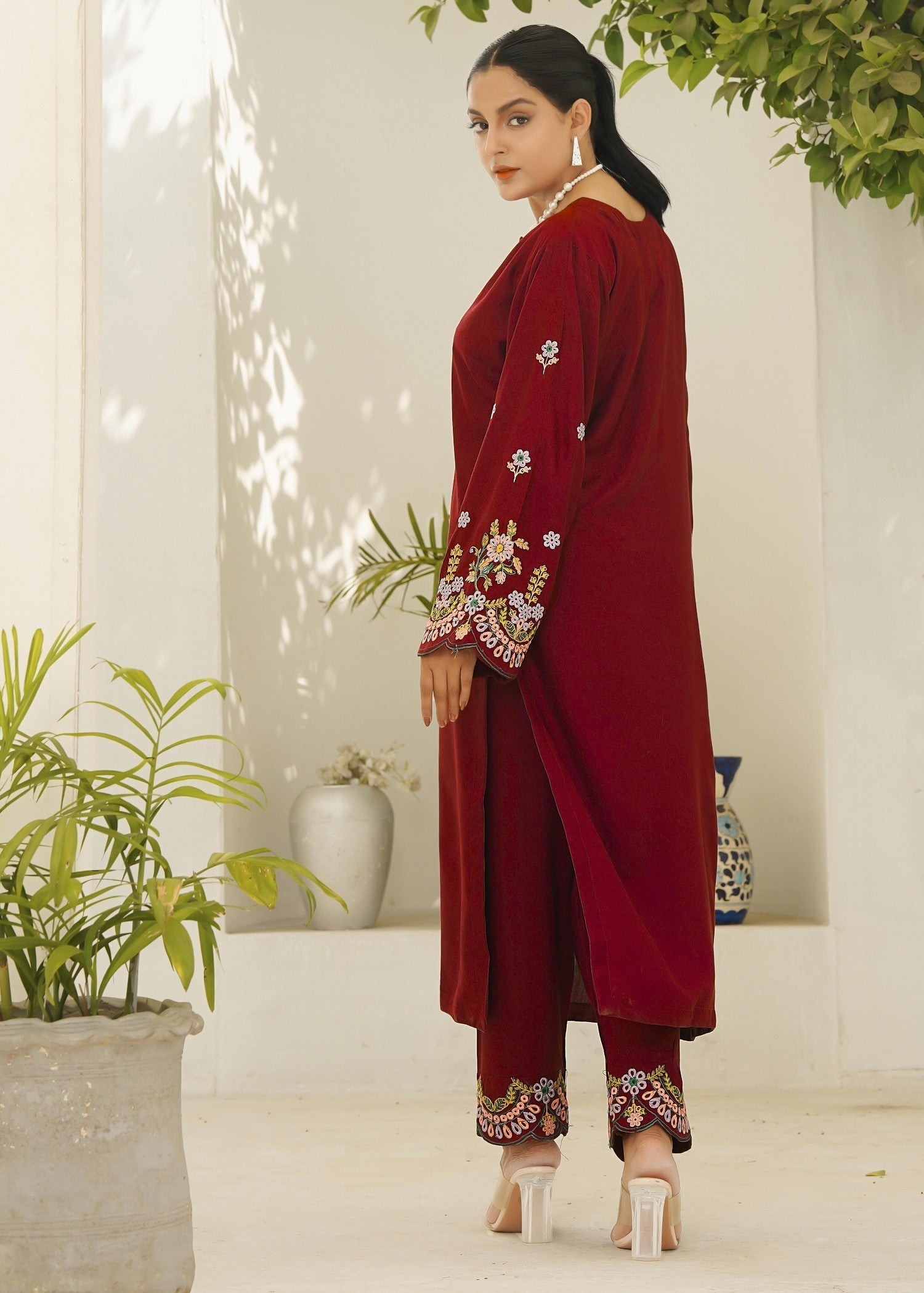 Hamna Kalim HUMA maroon Women 2pcs