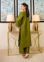 Tehzeeb Libas OLIVE ELEGANCE EMBROIDERED Women 2pcs