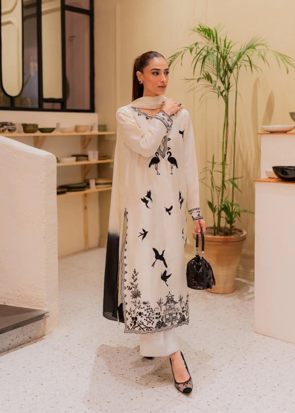 Safoora Amavi Bloom Embroidered Dress Women 3pcs