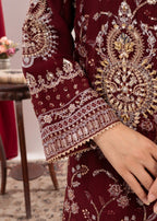 Four Season Boutique SAJAL CRUSH PLAZZO MARRON Women 3pcs