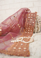 Silslay Rose Mist Premium 9mm Foil Organza Dupatta Women 1pcs