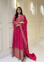 Suits By Sadia Hotpink chiffon Women 3pcs