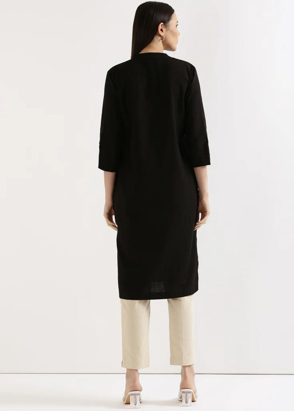 Laal Kurti Black Basic Kurta Only Women 1pcs