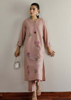 Peach Republic Tea Pink Embroidered Dress 01 Women 2pcs