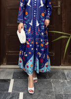 OR COUTURE BY RAMSHA OBAID BLUE BIRD Poly Lawn Flared Shirt Women 1pcs