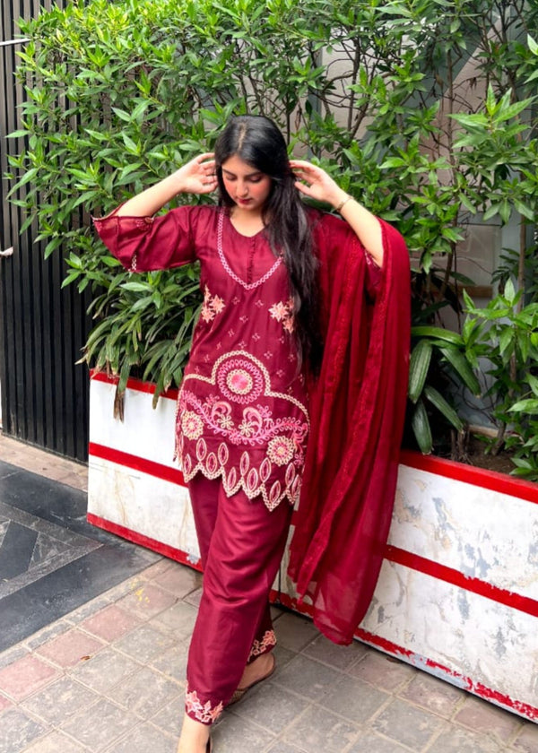 Tawakal Closet MEHAK MAROOON Women 3pcs