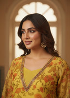 MMG Garments FAIRY| ELEGANT & CLASSICAL MAXI YELLOW MMG 89 Women 2pcs