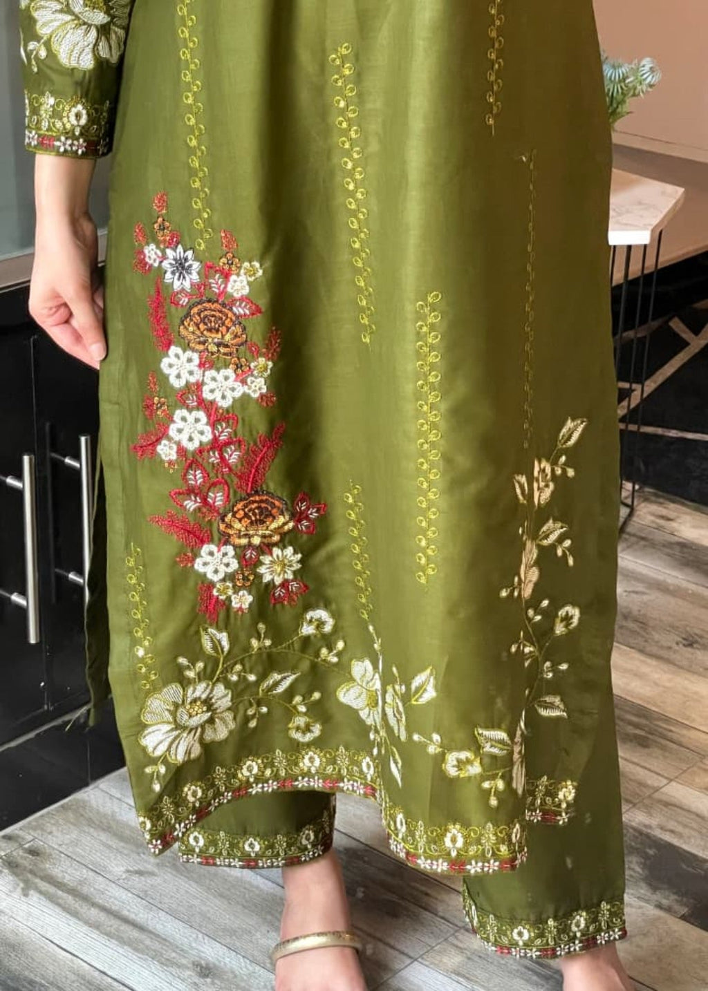 Tehzeeb Libas MEHROON BLOOM EMBROIDERED Women 2pcs