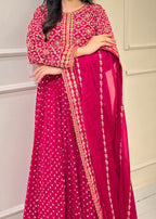 Suits By Sadia Hotpink chiffon Women 3pcs