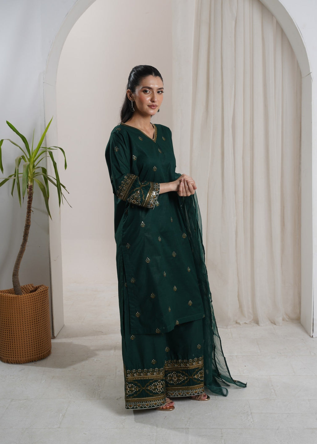 Naqash Midnight Green Women 3pcs