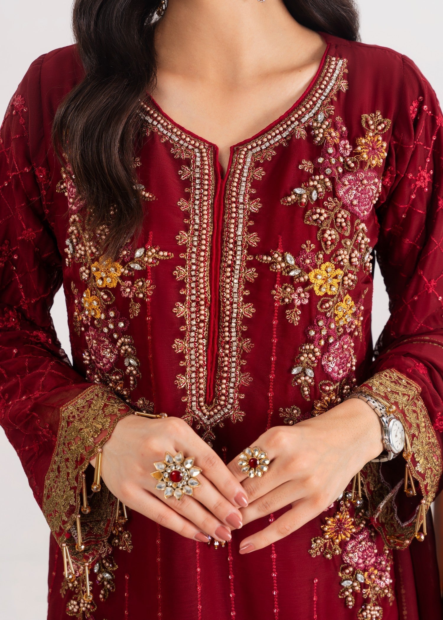 Four Season Boutique MHENAZ MAROON Women 3pcs