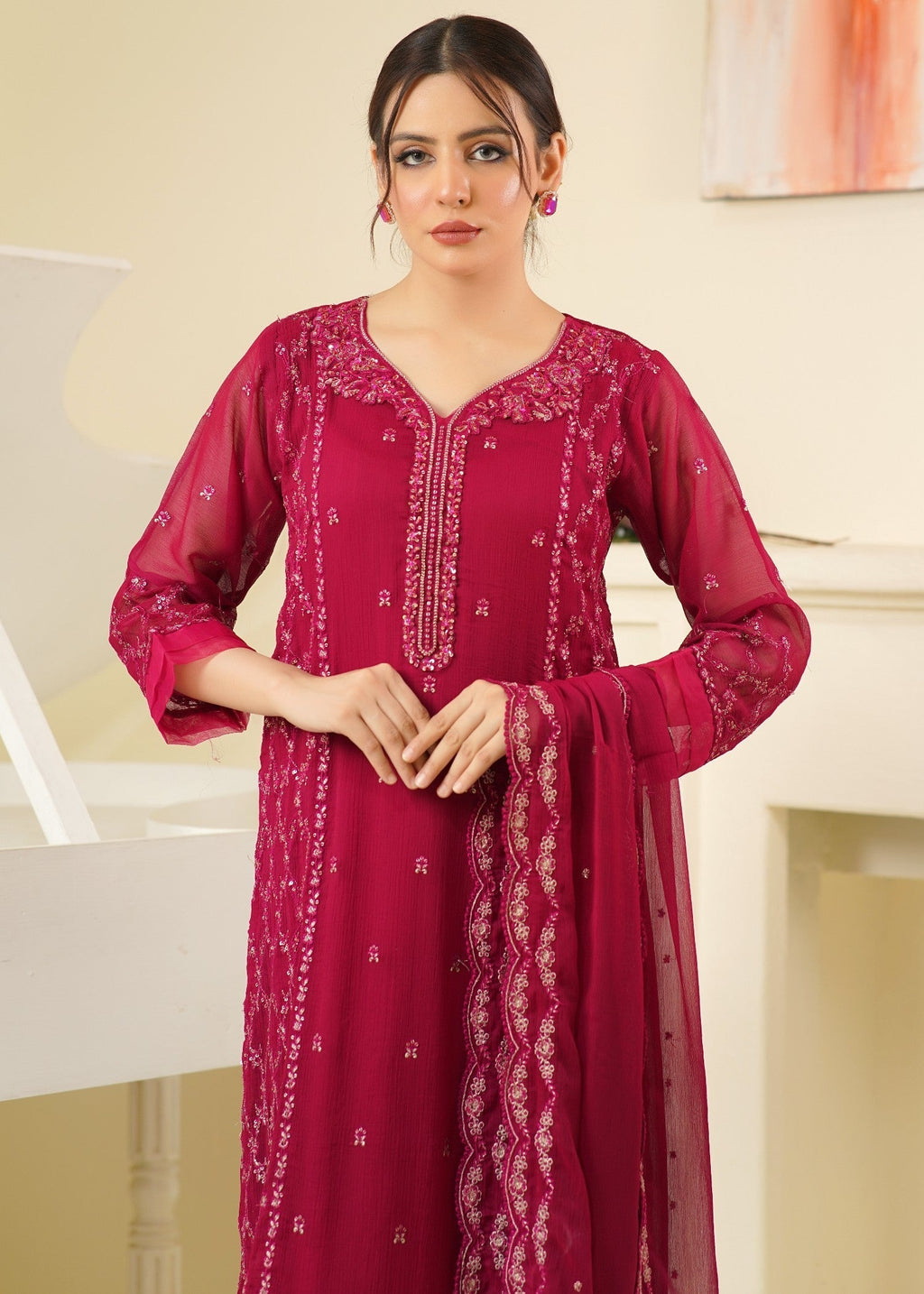 Rangoon Clothing Anooshay Hotpink Women 3pcs