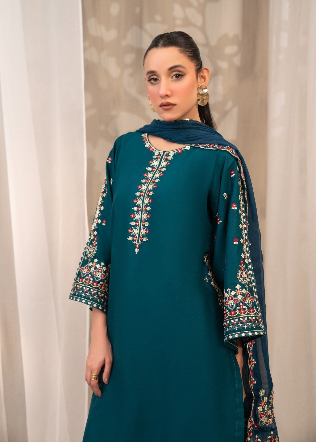 Shehroz Fashion Peacock EMBROIDERY Women 3pcs