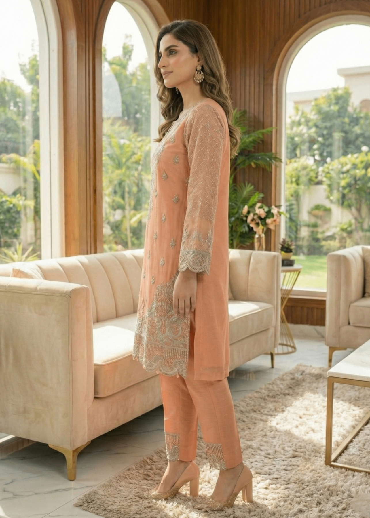 Diara Couture HUSNA US 491 PEACH PINK Women 3pcs