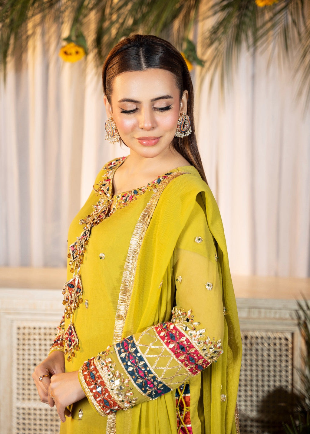 Maira Fashion Yellow Green Crush Sharara 71 Women 3pcs