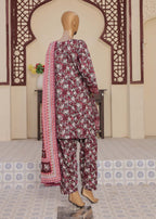 Suntex Fabrics MAROON Farshi Shalwar Printed Chikankari Embroidered Collection Women 3pcs