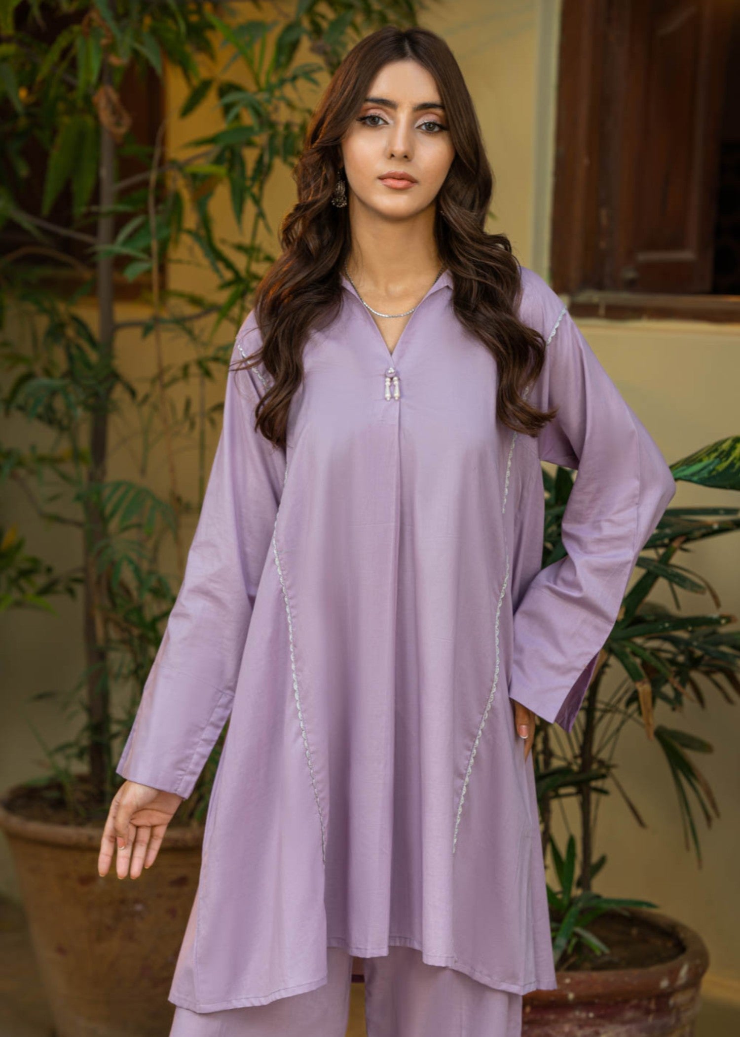 Tng (The Next Generation) Qalam Co Ord Set | Lilac Women 2pcs