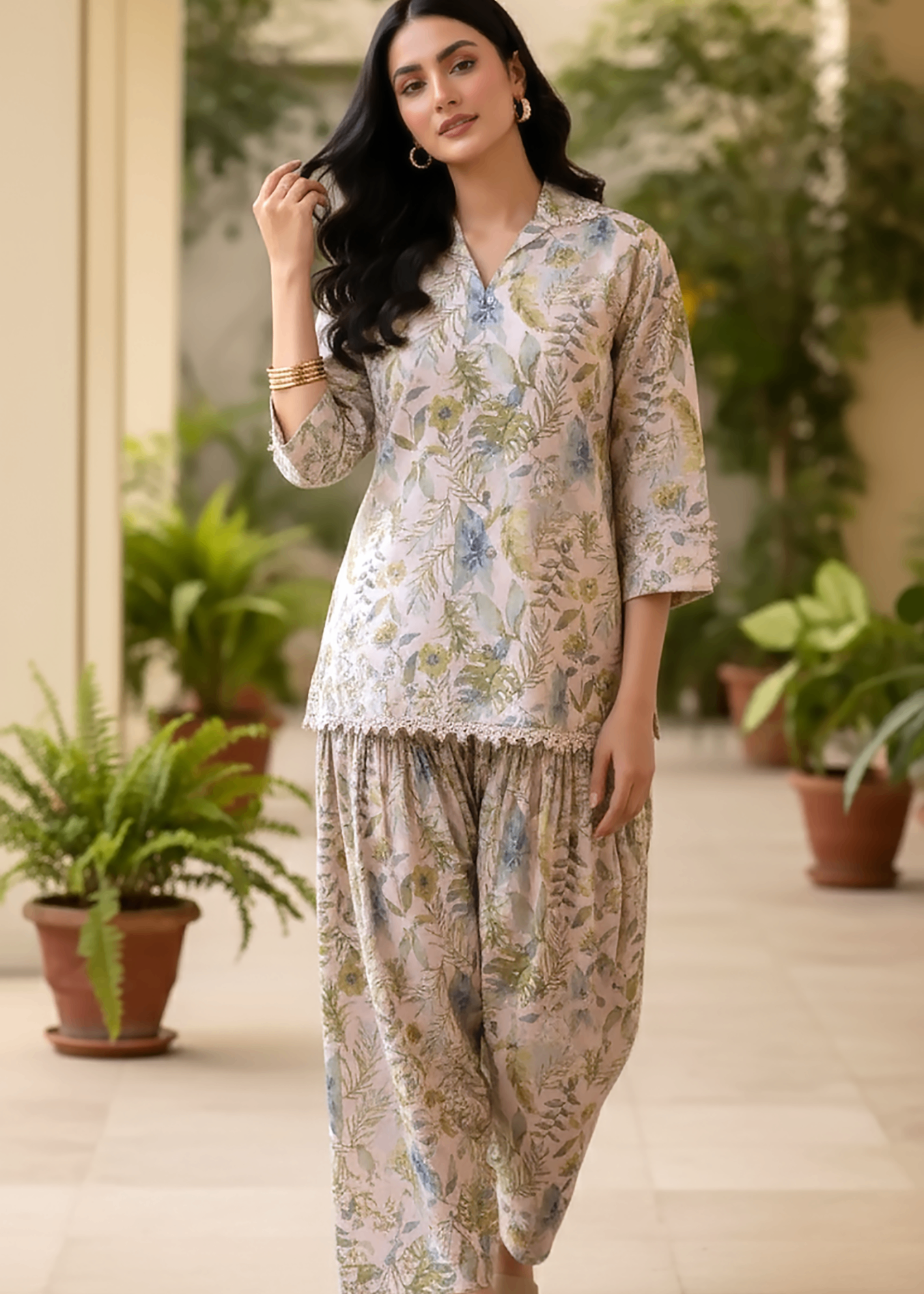 Lakhany Ready to wear Printed Shirt & Trouser (LG RK 0058 W PRT 2P) Women 2pcs